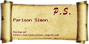 Parison Simon névjegykártya
